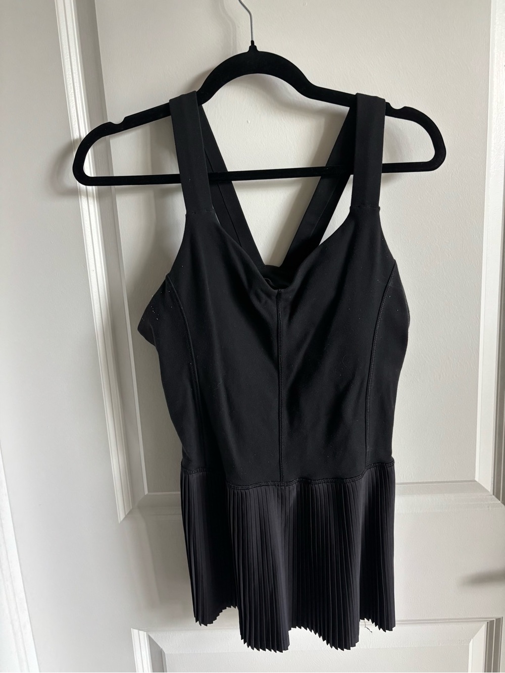 Women’s Black Pleated Hem Tank Dress